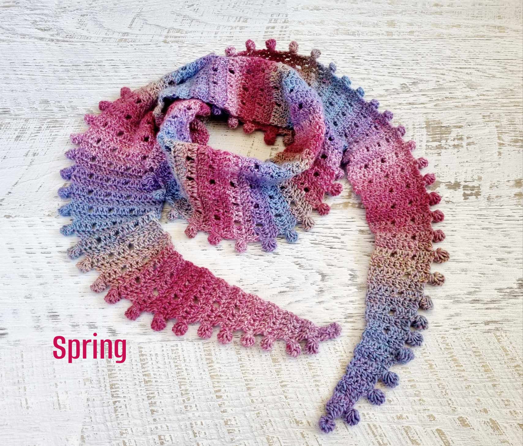 Ladies Scarf | Vintage | Handmade | Crochet | 3 Colours