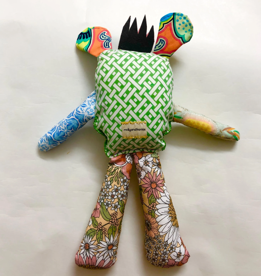 Fabric Monster Doll, Worry Doll, Softie Art Doll - Remy