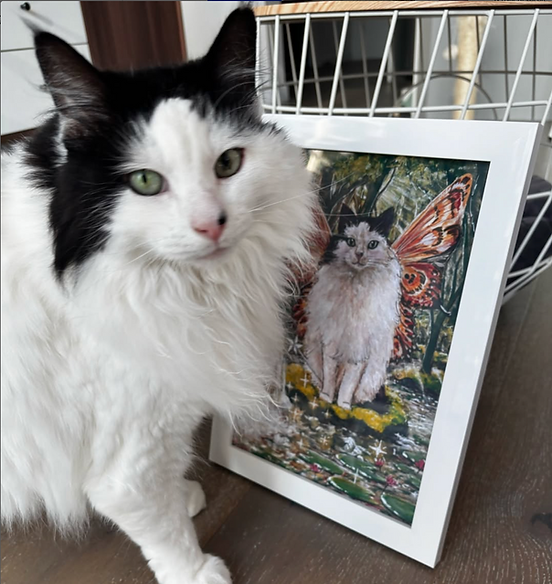 Custom Watercolour Fairy Cat Painting