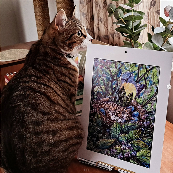 Custom Watercolour Fairy Cat Painting