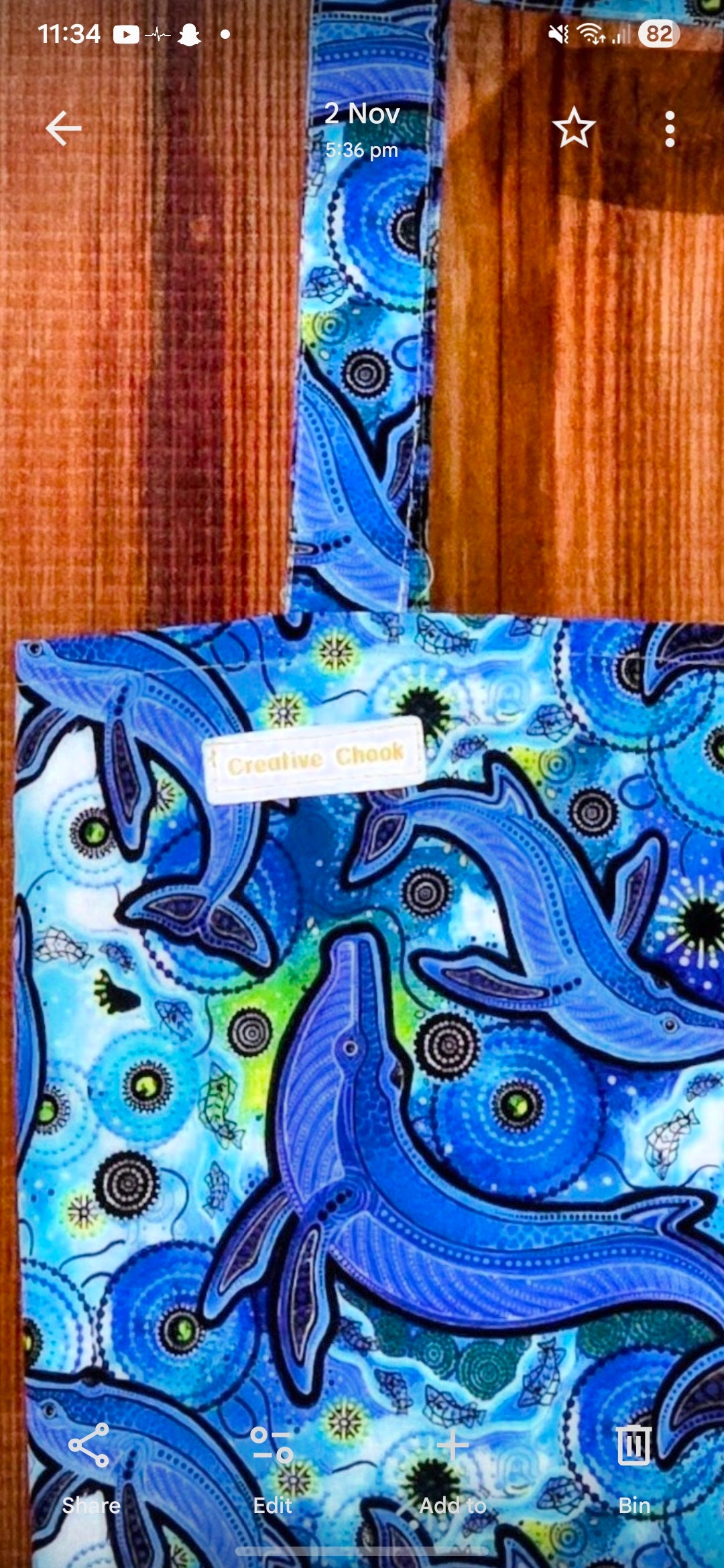 Handmade | Indigenous Dolphin | Tote Bag