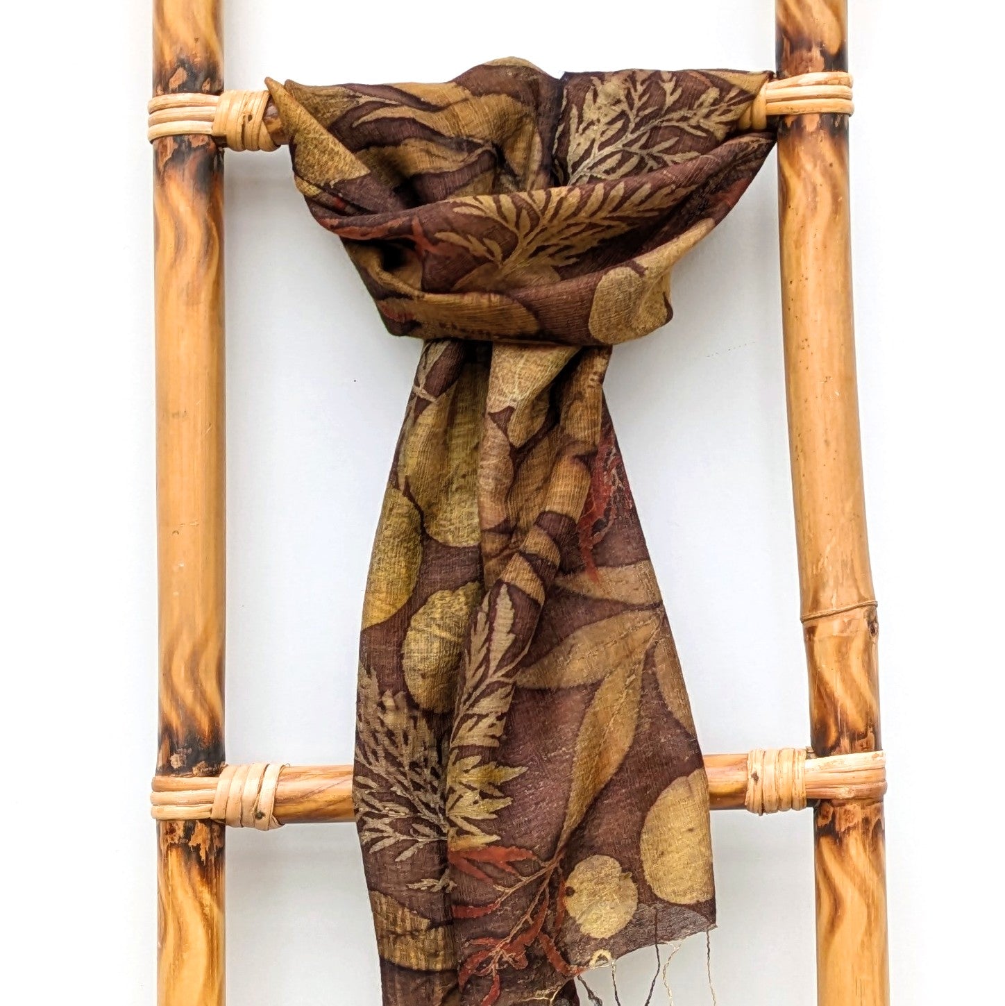 Silk/wool scarf- botanical contact print