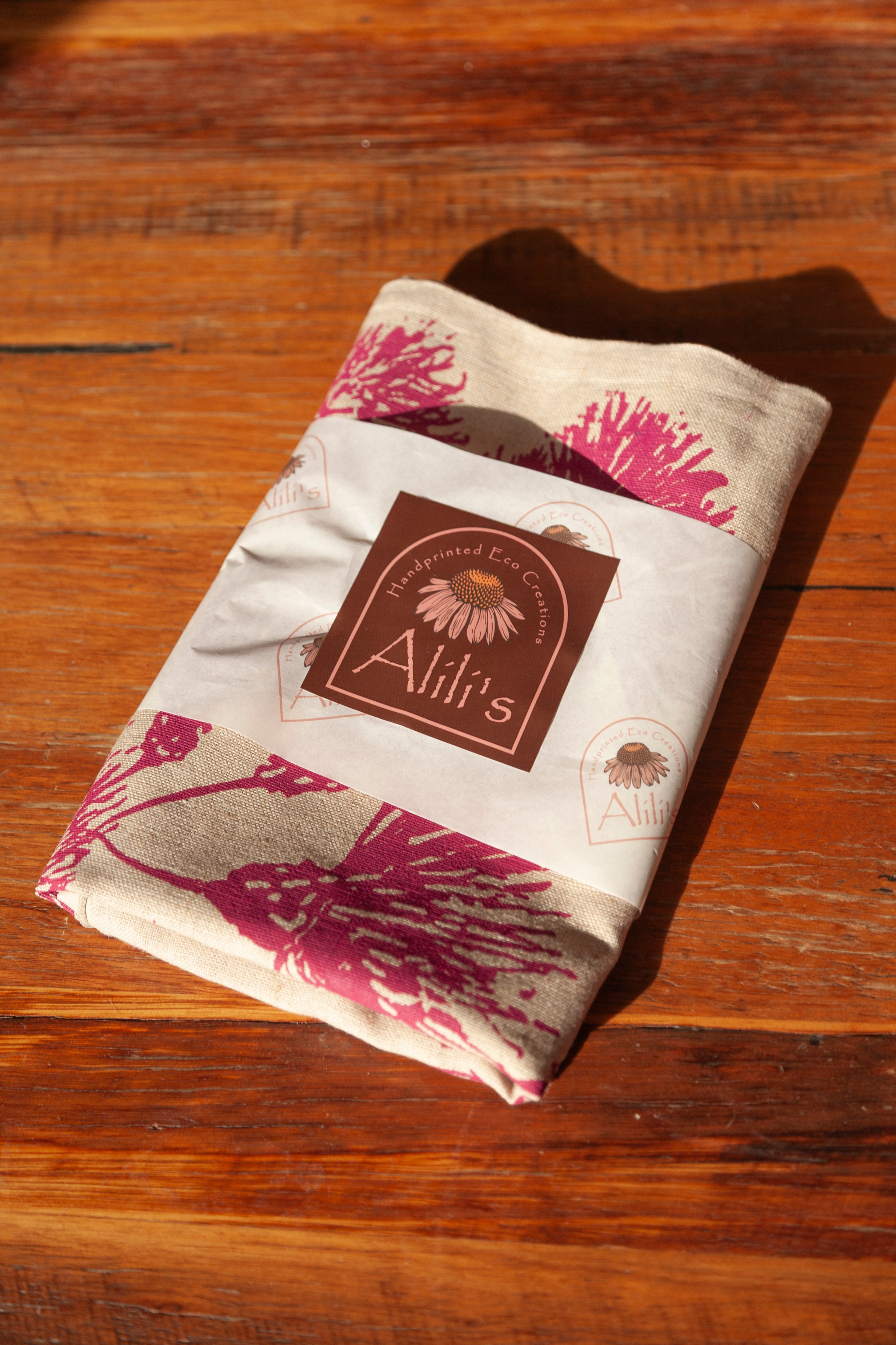 Hand Screen Printed Linen cushion covers-Eucalypt Festive Blossoms