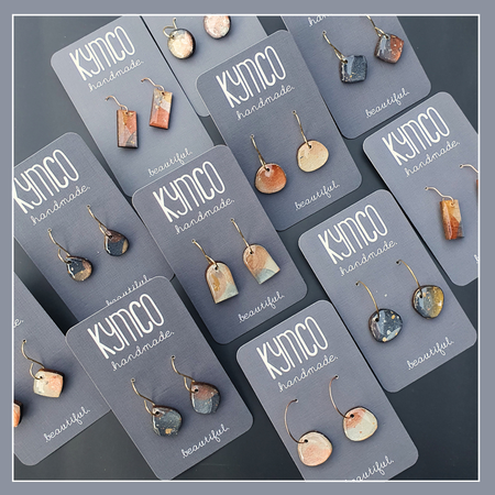 The Desert Dreaming Collection | Resin art jewellery | Small dangle earrings