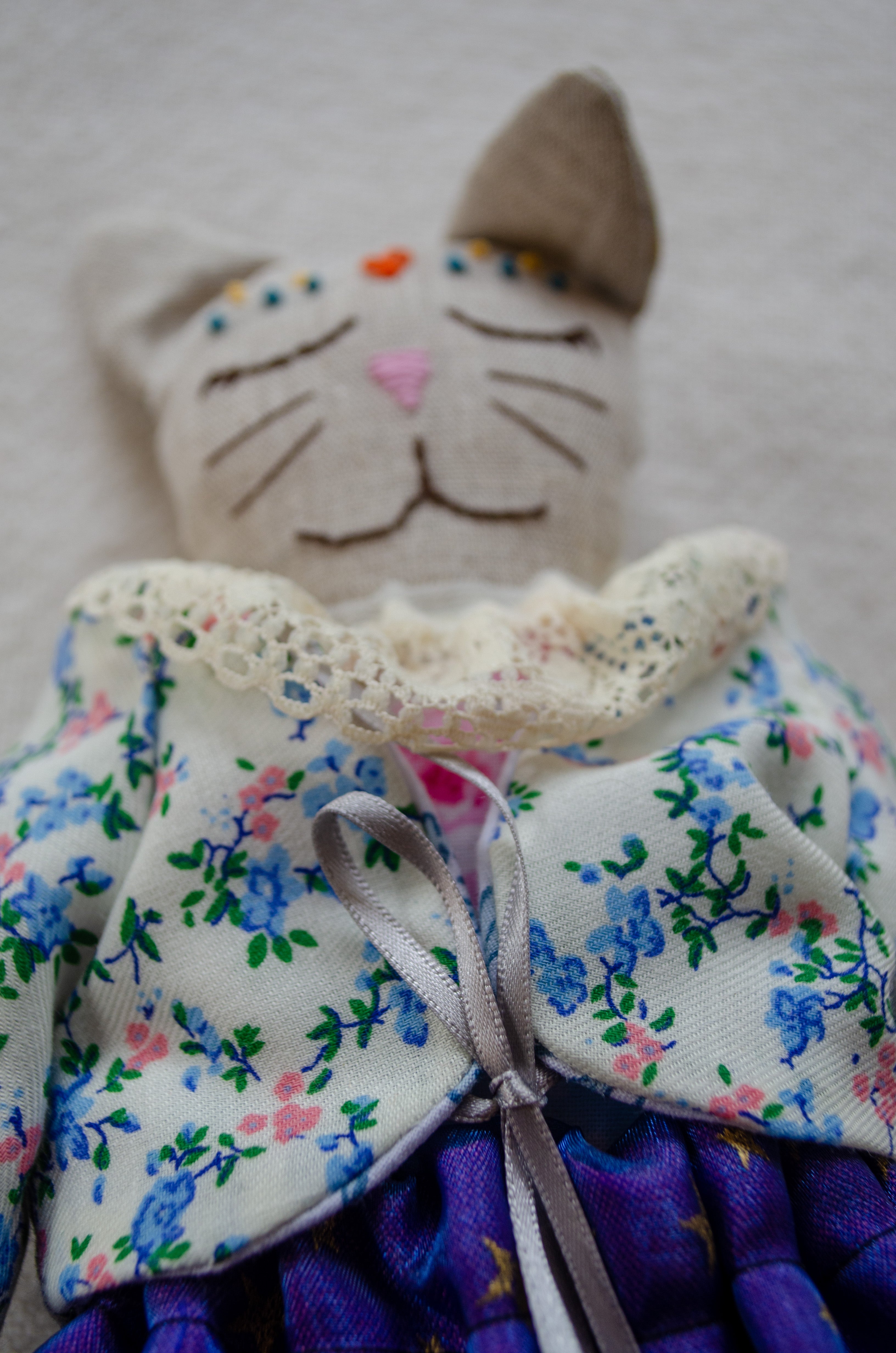 Furr-ever friend - Sonya , A Cat Artist With a Heart Full of Colour, Cloth Doll - One-of-a-Kind Soft Toy Gift