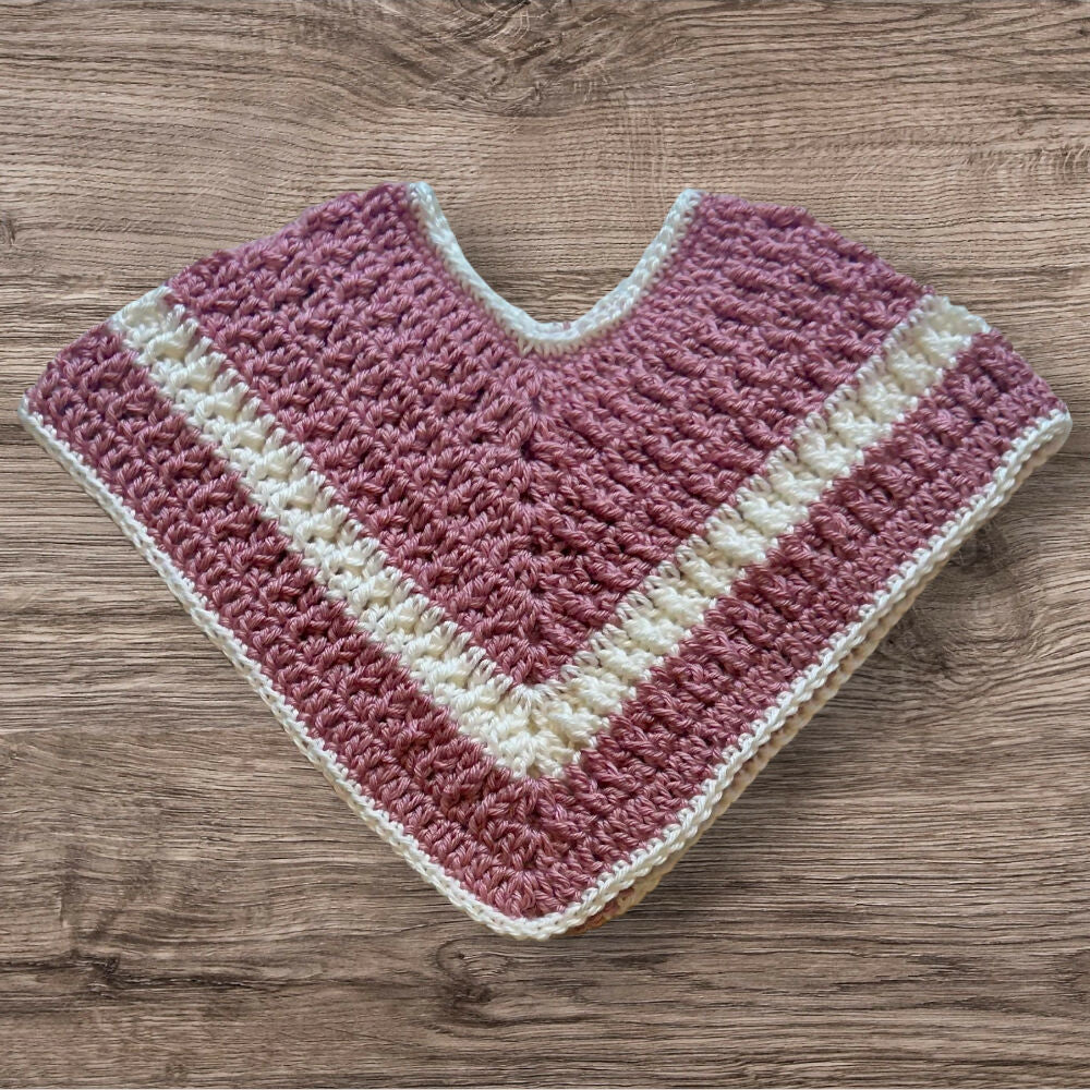 Ashley - Handmade Crochet Baby Poncho - 6 months