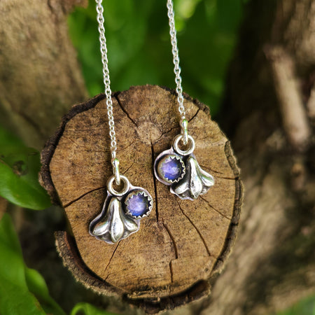 Sweet magnolias threader earrings with iolite stones