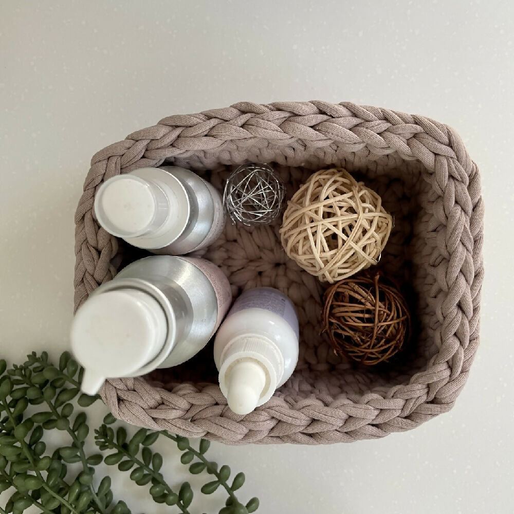 Crochet handmade basket | Natural Beige | Rectangle