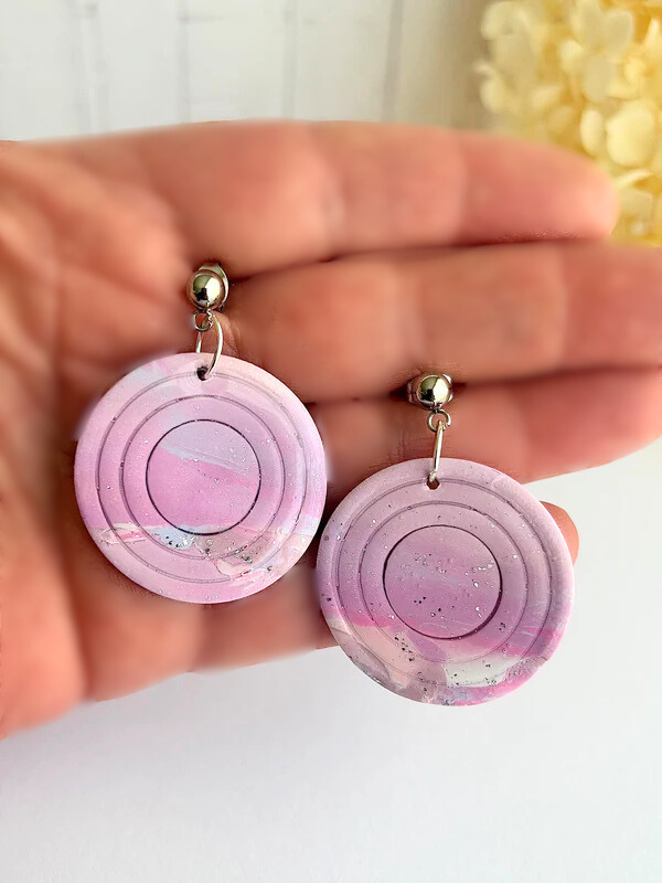 Pink Marble Dreams Collection – Handmade Polymer Clay Earrings