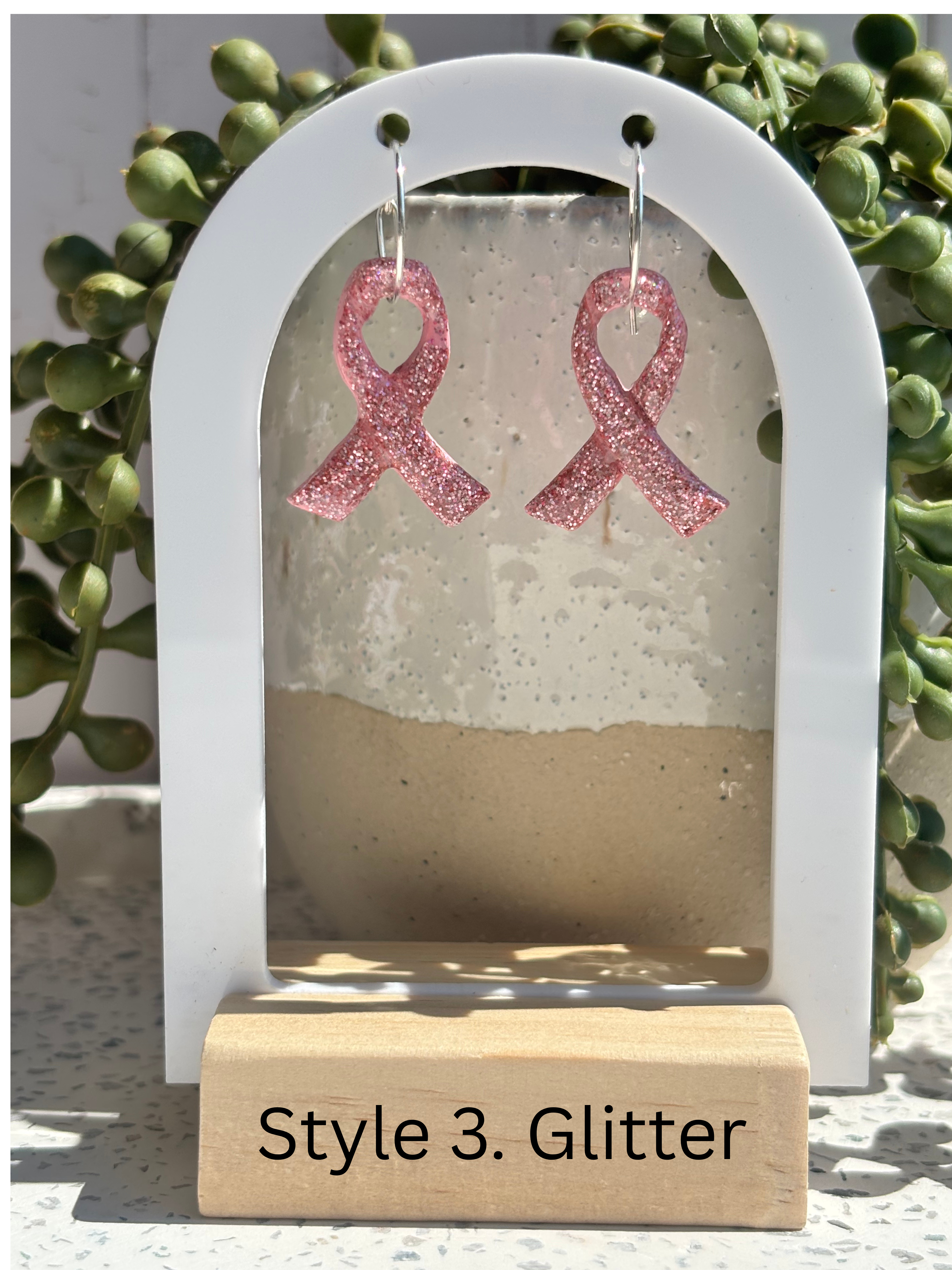 Breast Cancer Awareness Polymer Clay Earrings