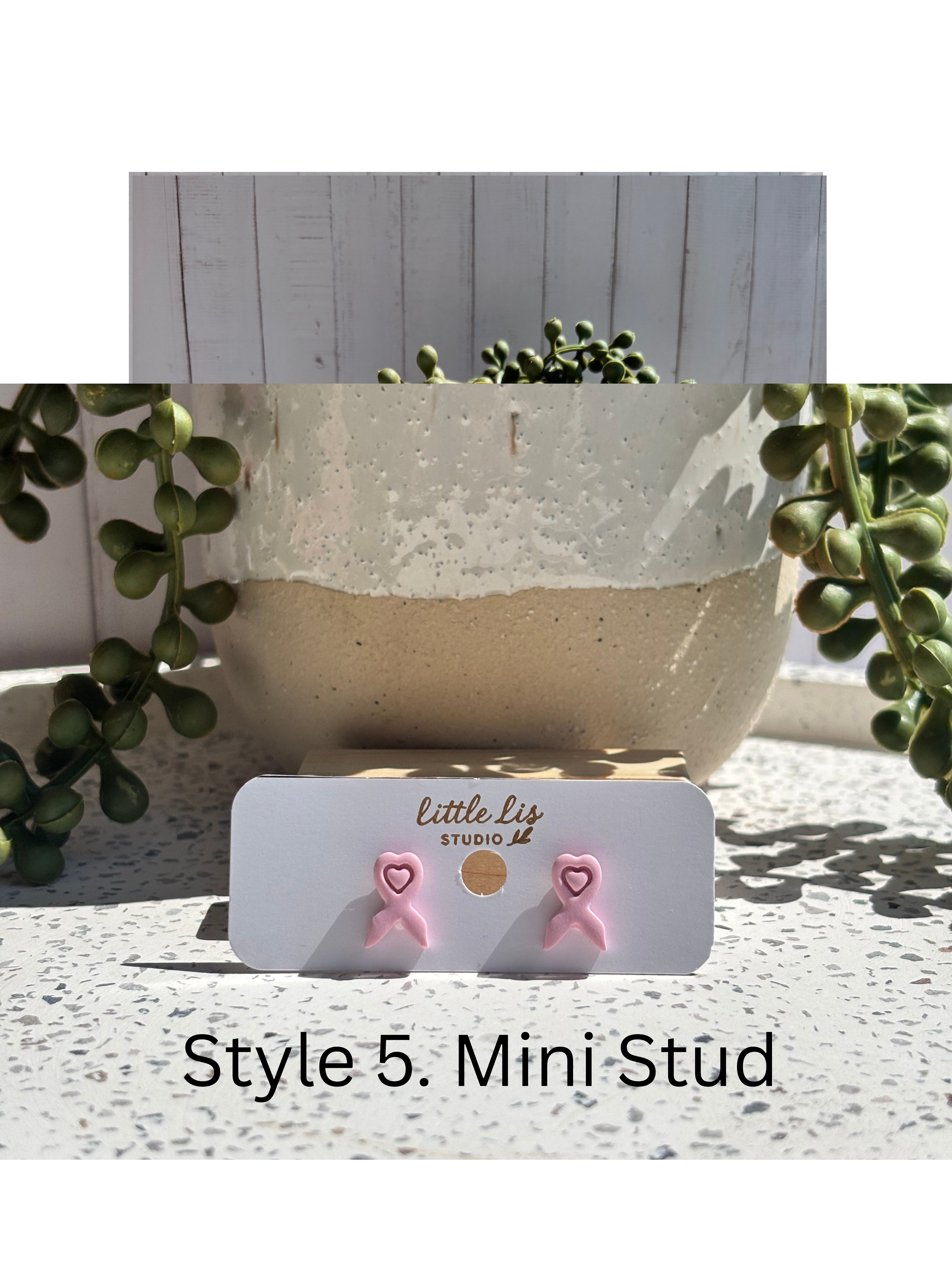 Breast Cancer Awareness Polymer Clay Earrings