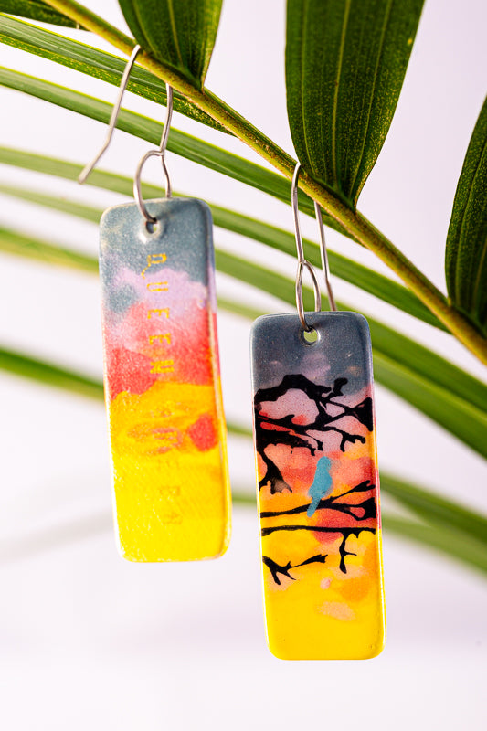 Sunset ceramic earrings
