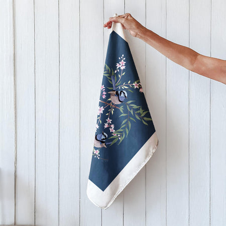 Superb Fairywren Organic Cotton Tea Towel