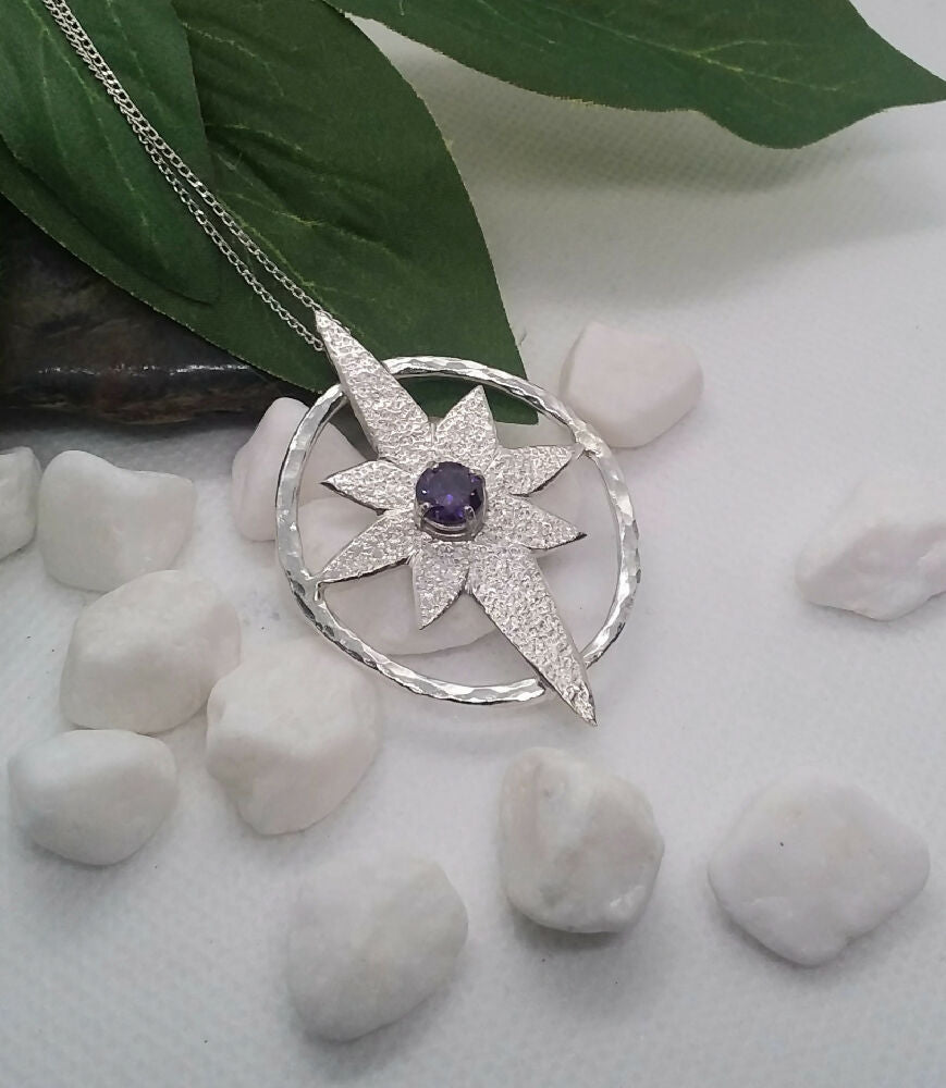 Sterling Silver amethyst star pendant