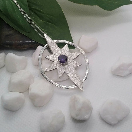 Sterling Silver amethyst star pendant