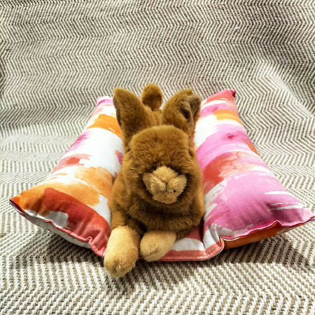 Pink abstract bed for your bunny , pet bed, pet accessory.