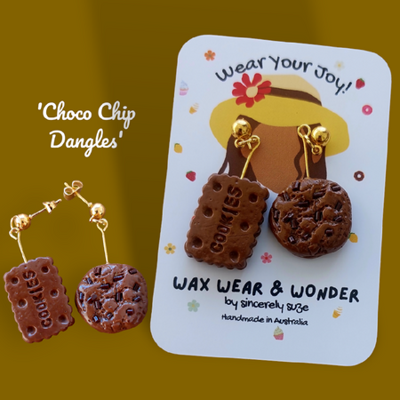 Polymer Clay Earrings - Choco Chip Dangles