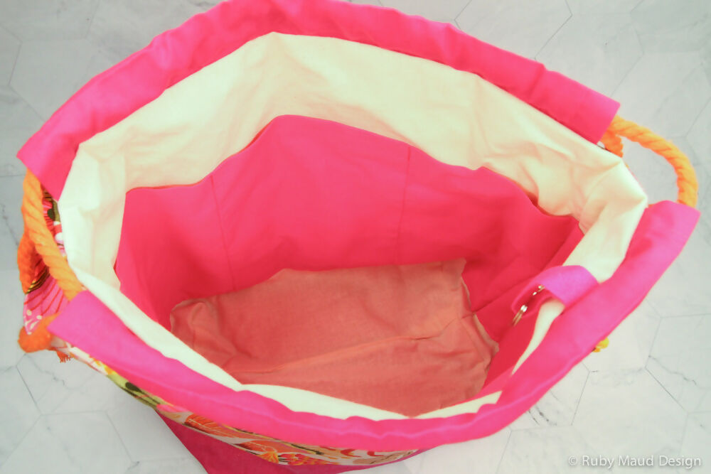 Large Knitting Project Bag - Pink Australiana