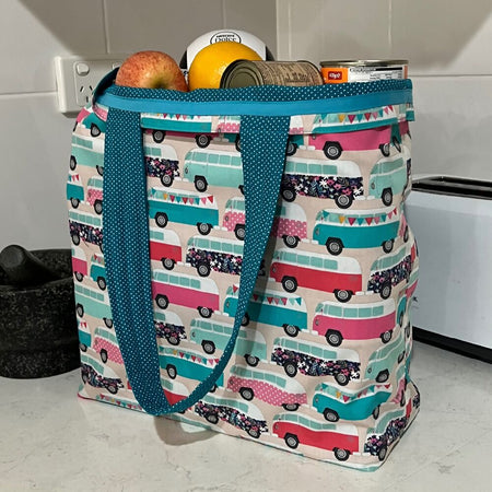 Grocery Tote .. Lined with storage pouch.. Kombi