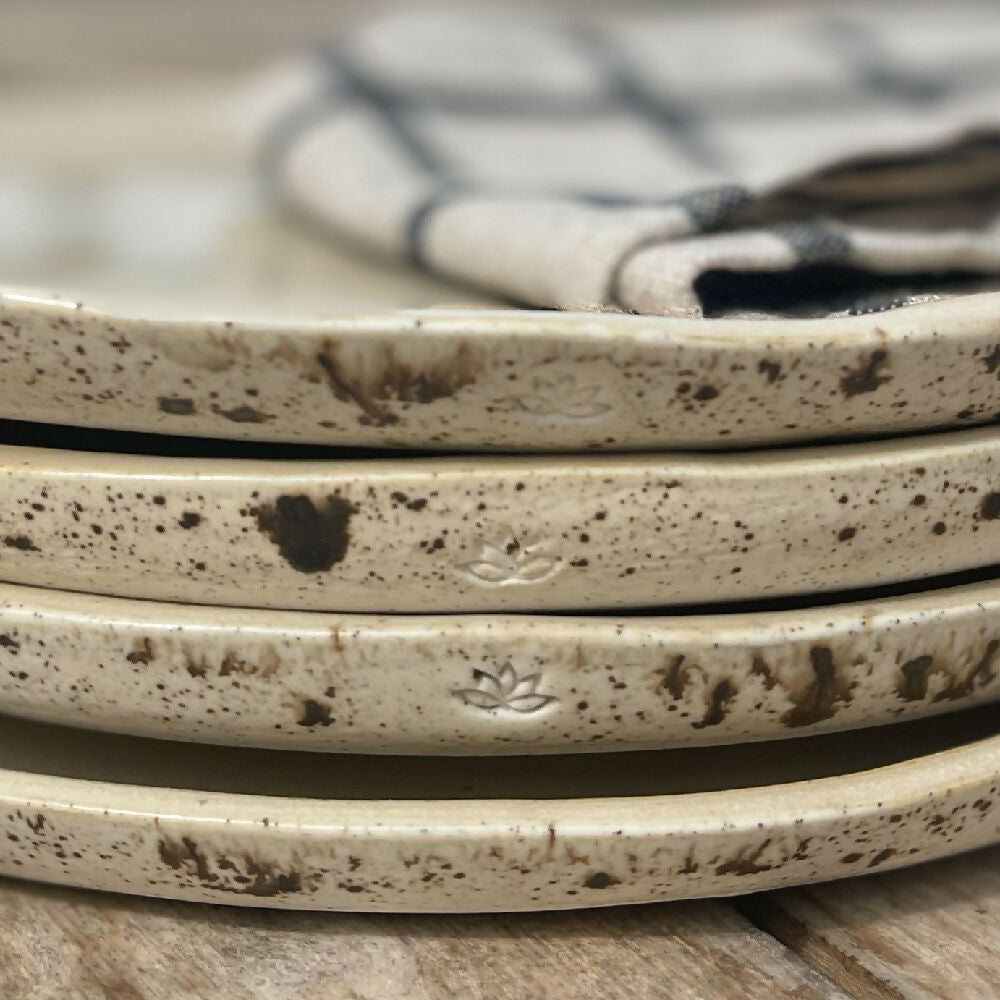 Australian Ceramic Artist Ana Ceramica Handmade Pottery Ceramics Home Decor Kitchen and Dining Servingware Rustic Cream Speckled Dinner Plate