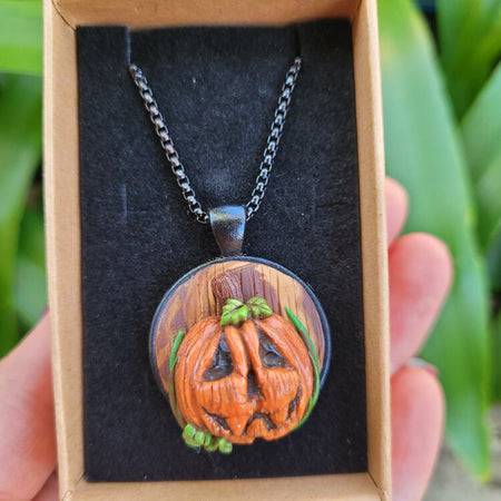 Happy little Halloween pumpkin pendant