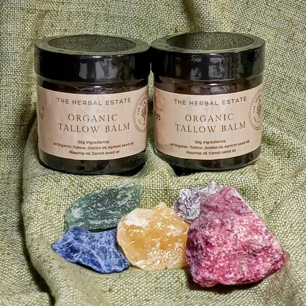 Grass-Fed Organic Tallow Balm – Nourishing Skin, Fragrance-Free | Handmade in Queensland. 10g - 50g or 2 x50g