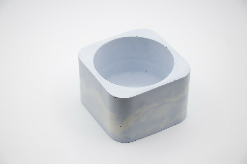 Pale Blue Concrete Pot