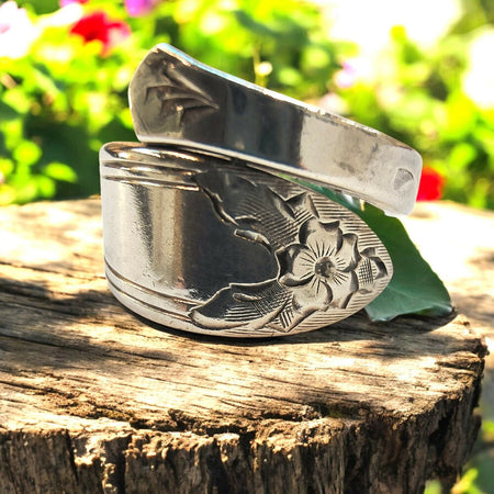 Vintage Stieff Sterling Silver Spoon Ring - size L