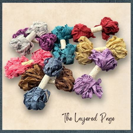 5m Hand Dyed Crinkled Seam Binding Ribbon True Colours - Choose your Colour