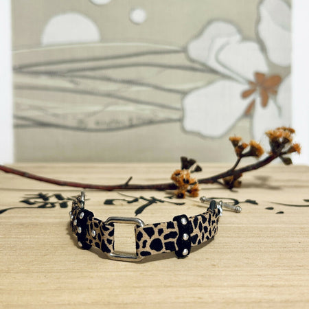 Stylish animal print textile bracelet - L:18cm