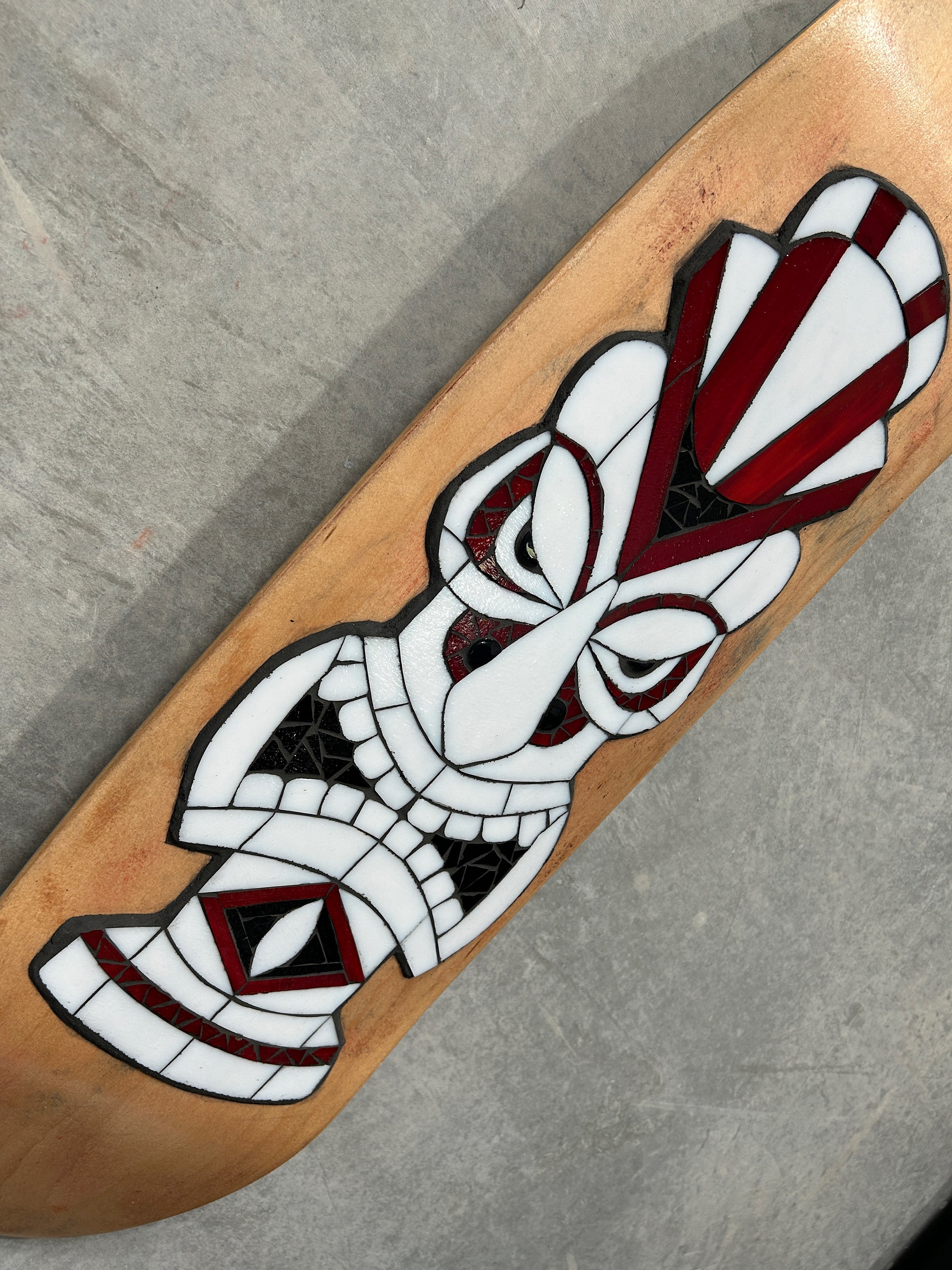 Skateboard Stained Glass Tiki