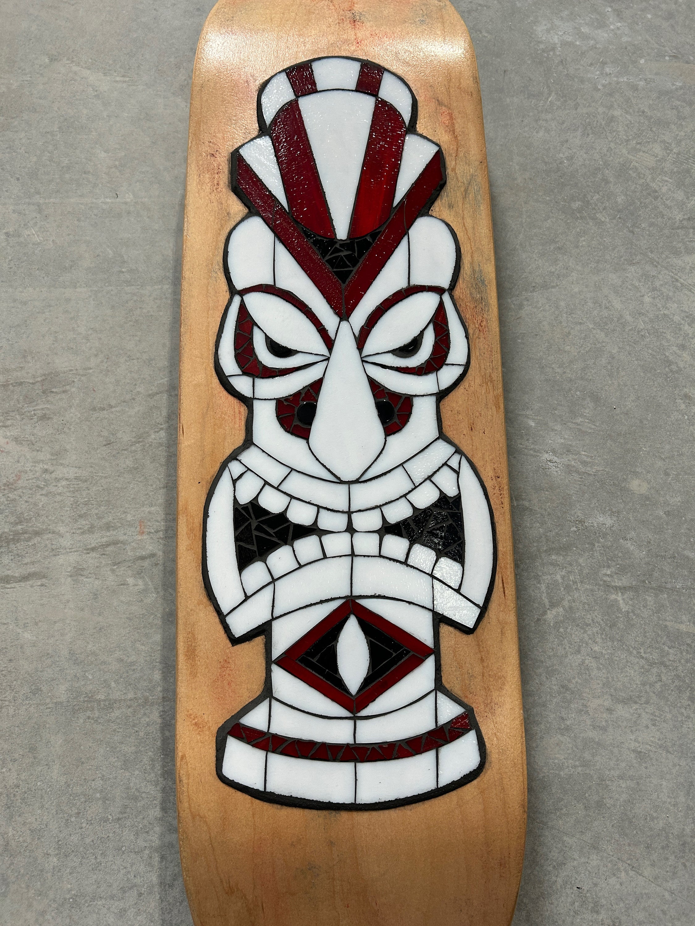 Skateboard Stained Glass Tiki