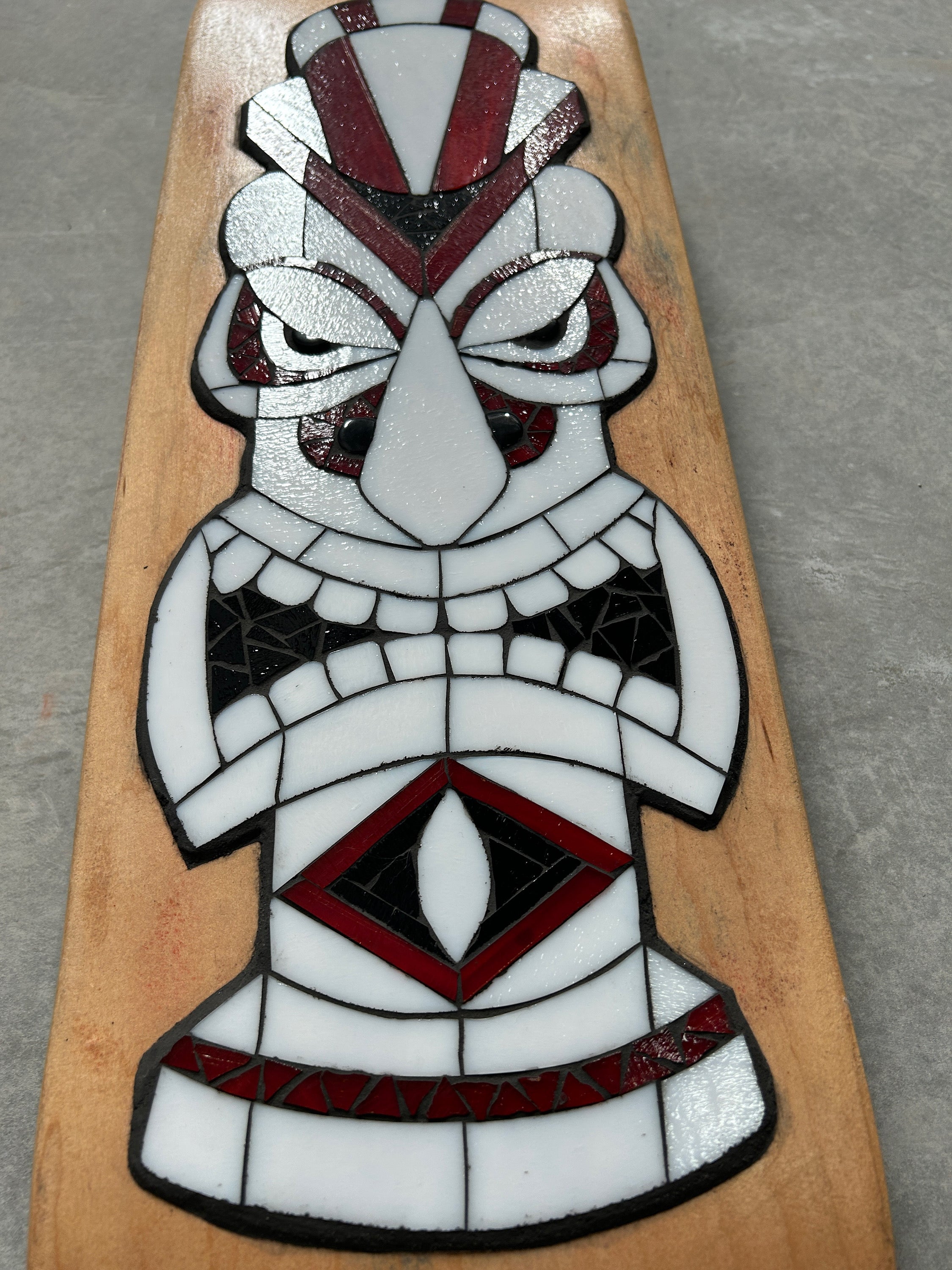 Skateboard Stained Glass Tiki