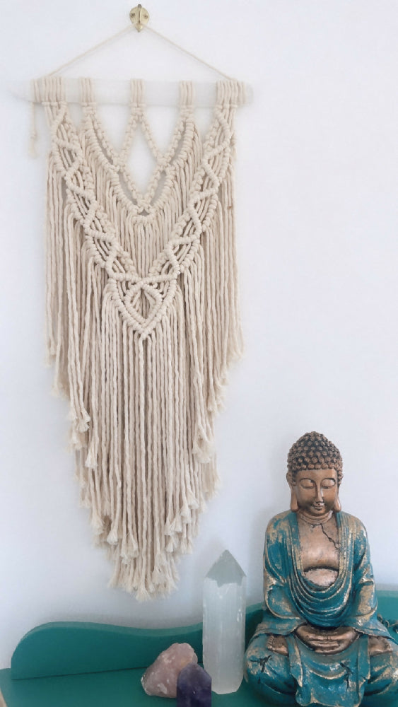 Selenite Macrame Wallhanging