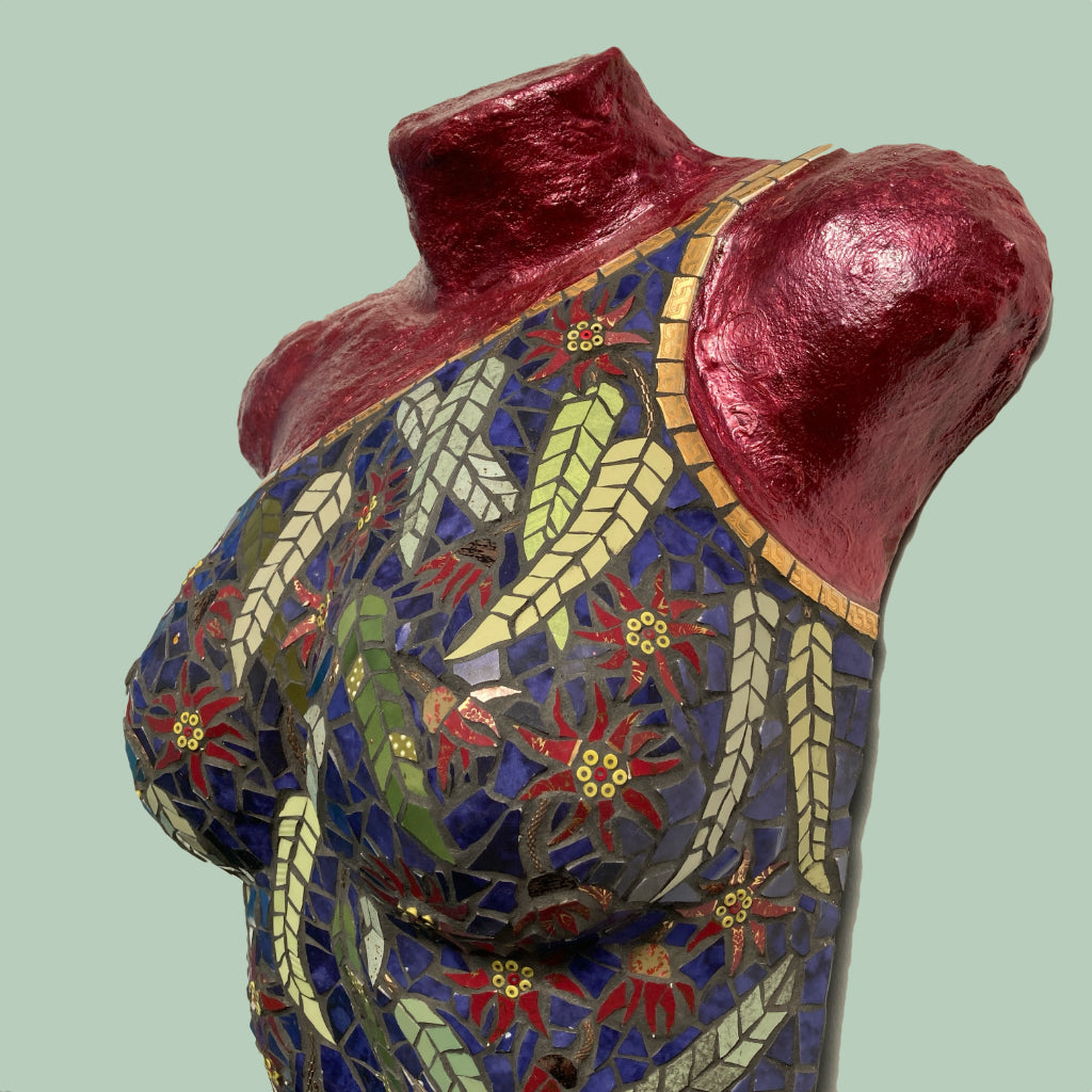 Mosaic Torso - Upcycled Wall Art - Red Flowering Gums