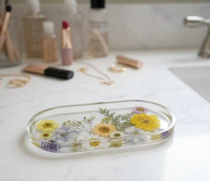 Botanical Resin Bathroom / Trinket Trays