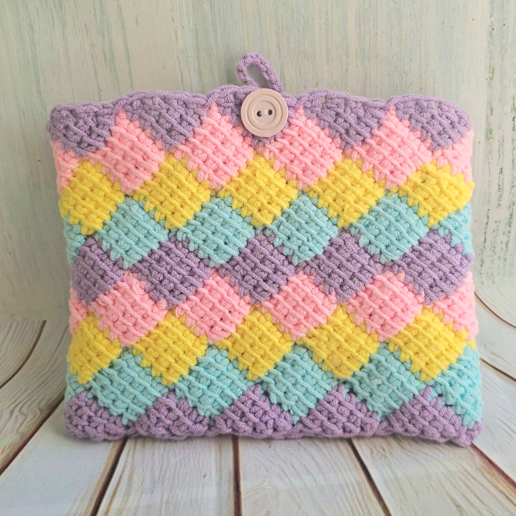 Tunisian Crochet Child's Shoulder Bag