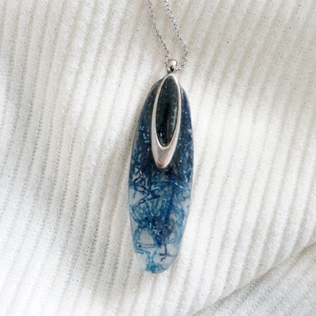 Ovals - Denim Necklace