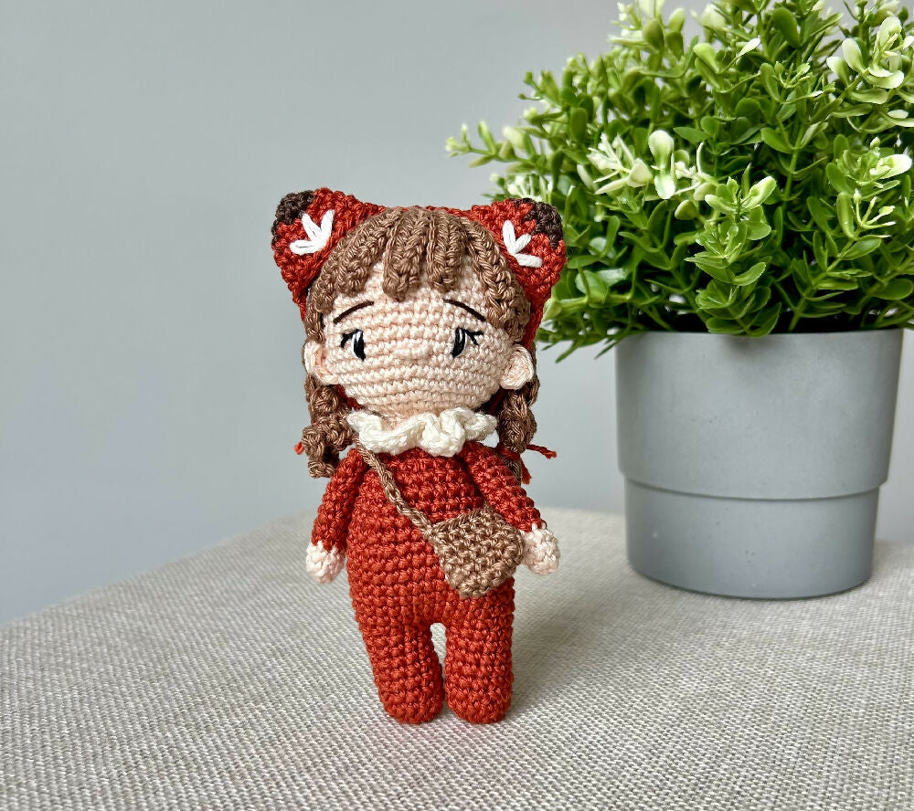 Made to Order | Forest Friend | Fox | Mini | Crochet Baby Doll | 14cm