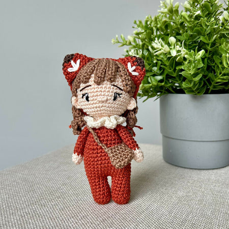 Made to Order | Forest Friend | Fox | Mini | Crochet Baby Doll | 14cm