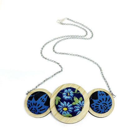 Three Disc Necklace - Small Blue Hues