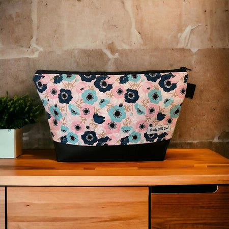 Large Zip Pouch - Peony Floral