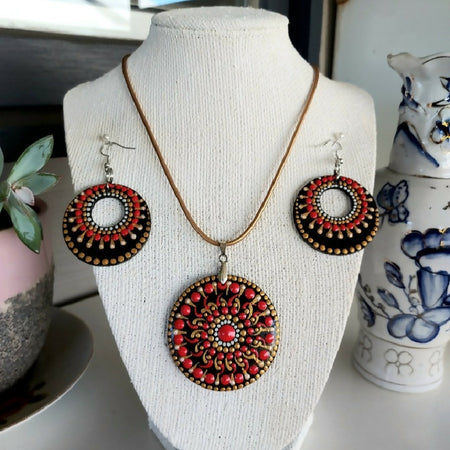 Original Dot Art design Pendant and Earing set called