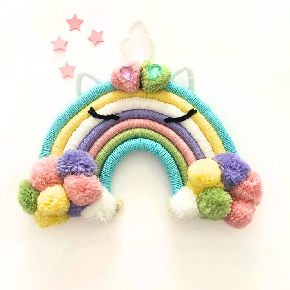 Unicorn Rainbow Macrame Wall Hanging, Baby Decor, Girls Room Decor