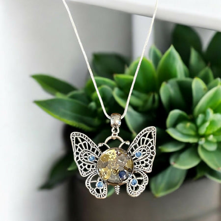 Steampunk watch pieces butterfly pendant