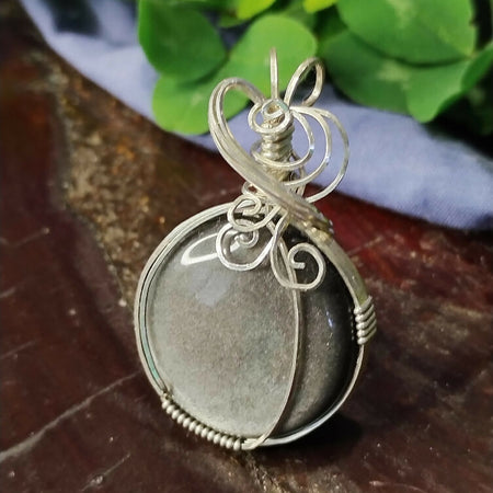 Silver Sheen Obsidian in Sterling Silver