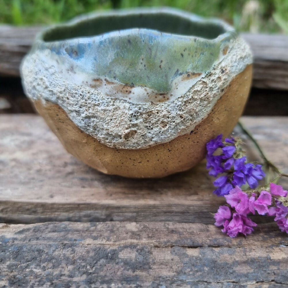 Textured clay bowl