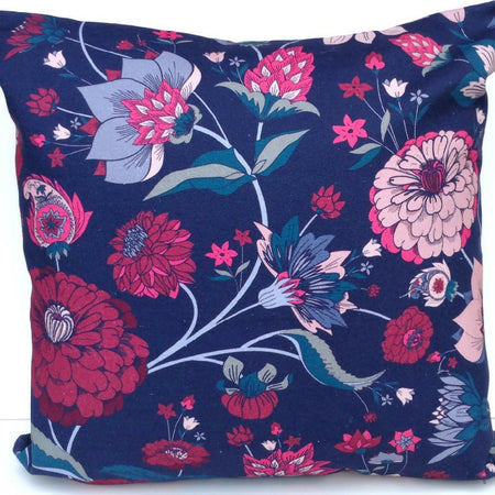 Blue floral cushion cover- Retro style