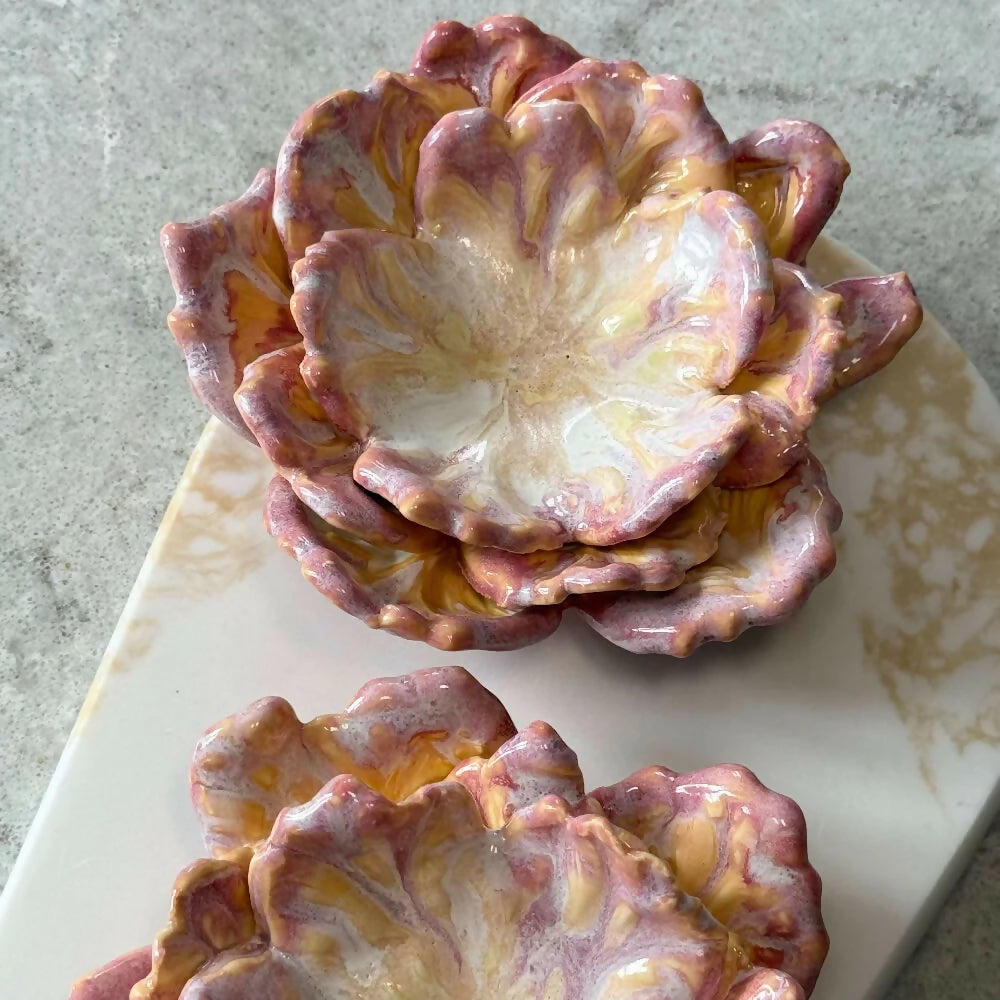 Australian-Ceramic-Pottery-Artist-Ana-Ceramica-Home-Decor-Ornaments-&-Accents-Handmade-Porcelain-Petal-Tealight-Gift-Set-Mothers-Day-Handmade-Candle-Holder-6-Crystal-Tealights-Trinket-Dish