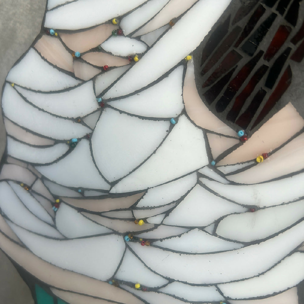 ‘VANILLA’ Stained Glass Mosaic Ice Cream Cone Wall Art